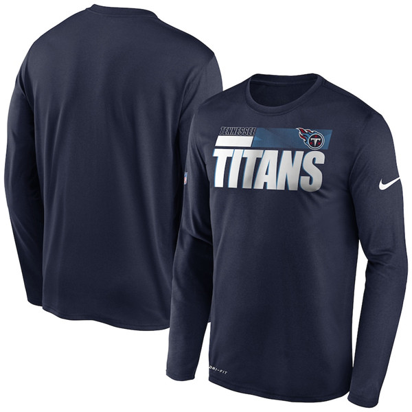 Tennessee Titans 2020 Navy Sideline Impact Legend Performance Long Sleeve NFL T-Shirt (All Size)